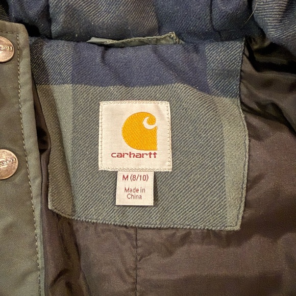 Carhartt Amoret Women’s Quilted Flannel Lined Coat Rain Defender Hooded Green M - Picture 3 of 15